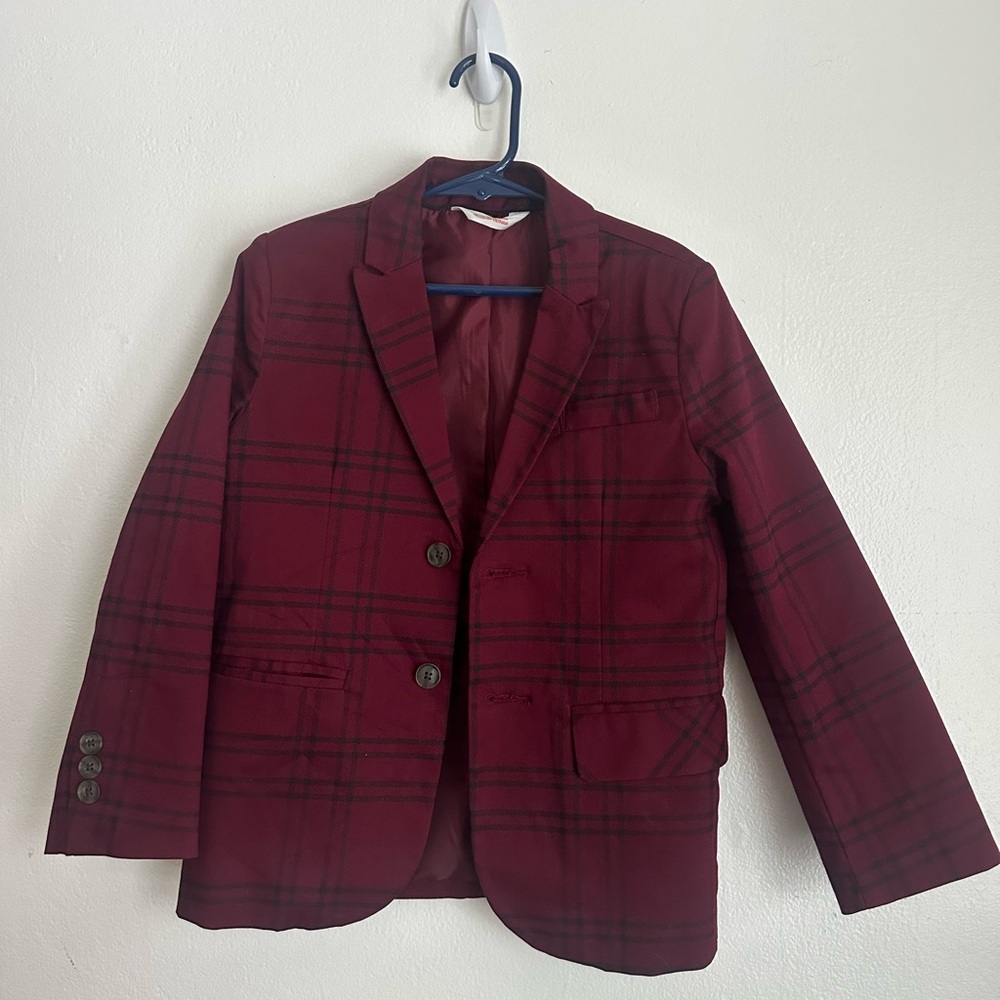 Cat & Jack Burgundy Plaid Jacket